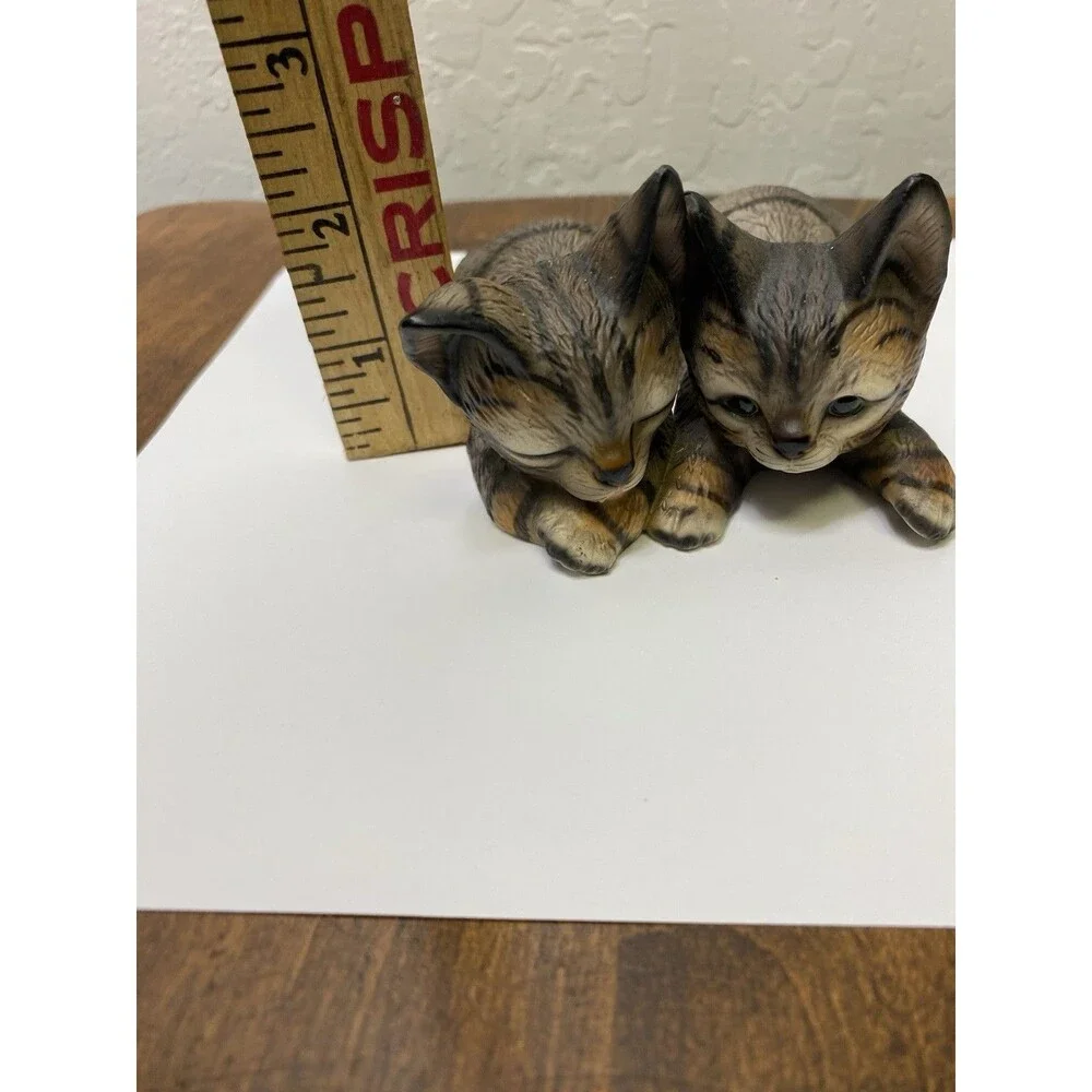Vintage Harvey Knox Kingdom Double Tabby Kittens Figurine C0015 Japan Bisque